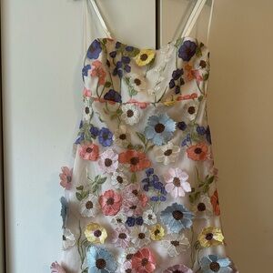 Jessica Simpson Floral Embroidered Mini Dress - Multicolor